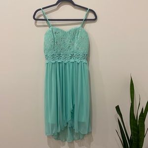 Teal High-Low Dress